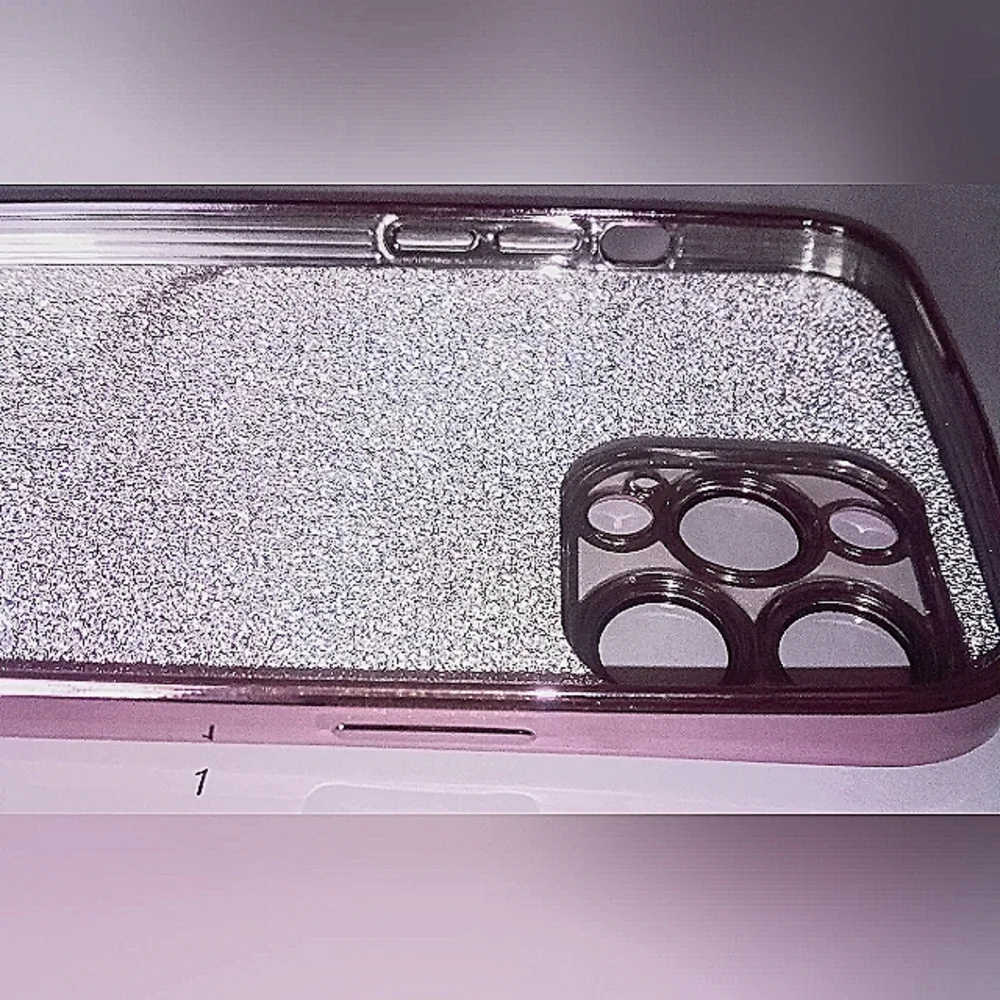 Magnetic Pink Gradient Glitter iPhone 13 Pro Max Phone Protector Cover